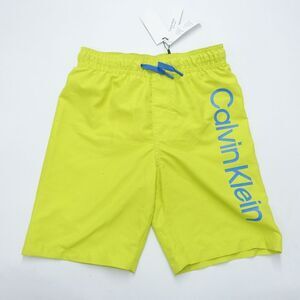 Calvin Klein Swimwear Shorts Boys M (10-12) Yellow Polyester Mesh Elastic Waist